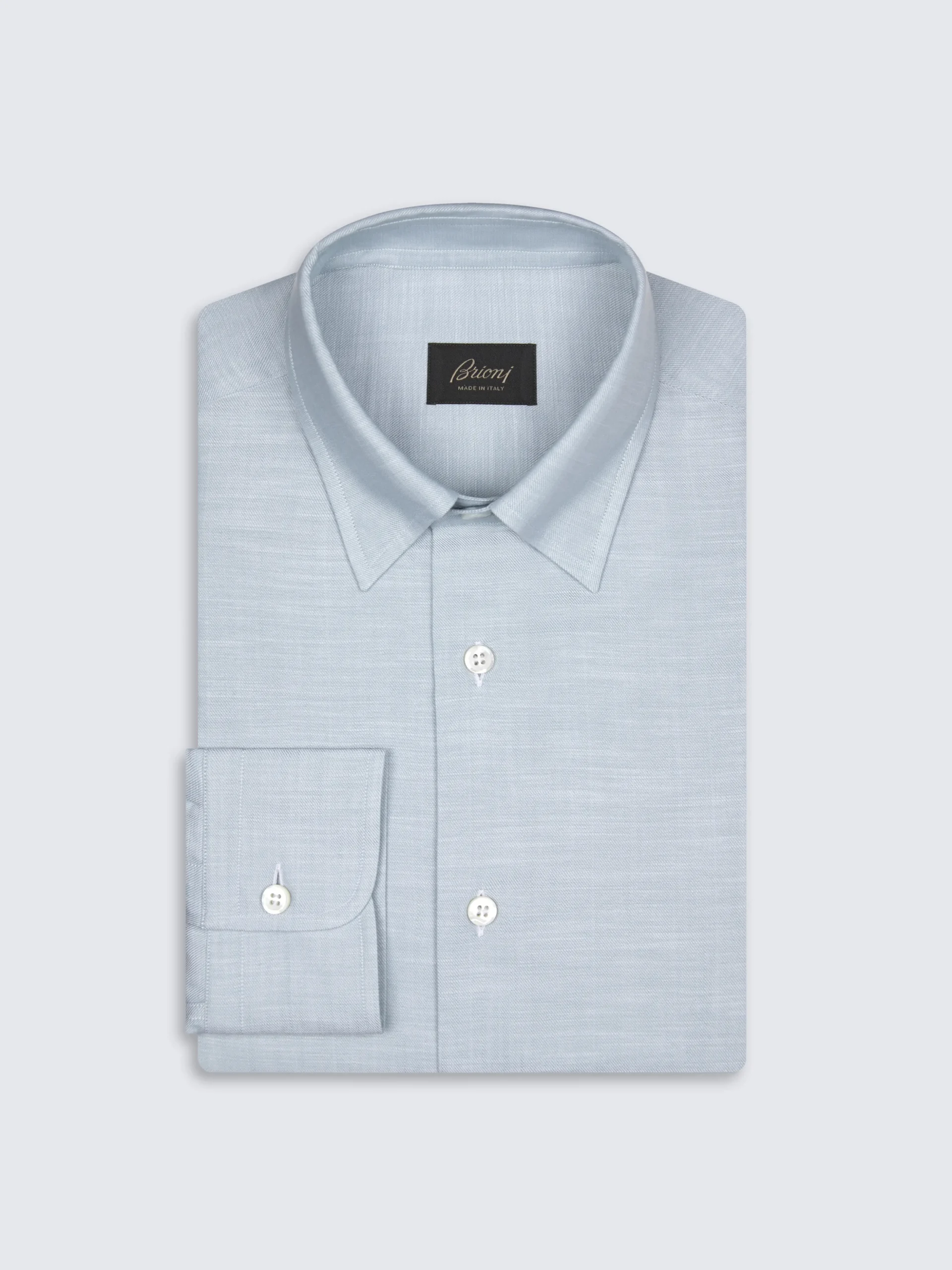Light blue cotton hidden button-down shirt