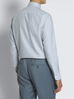 Light blue cotton hidden button-down shirt