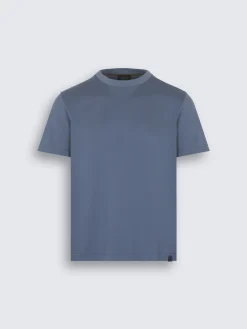 Light blue gassed organic cotton T-shirt
