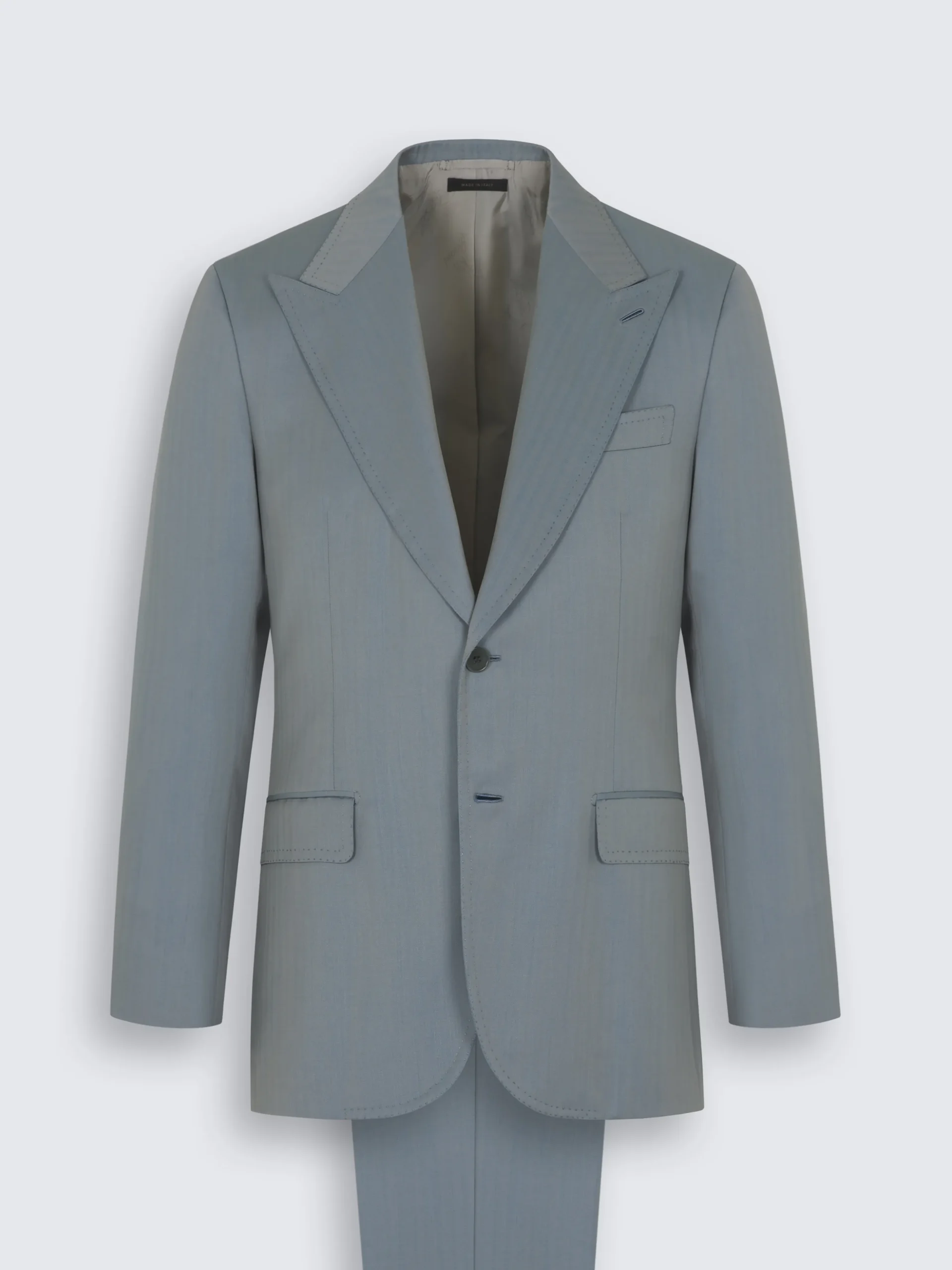 Light blue herringbone wool Amalfi suit