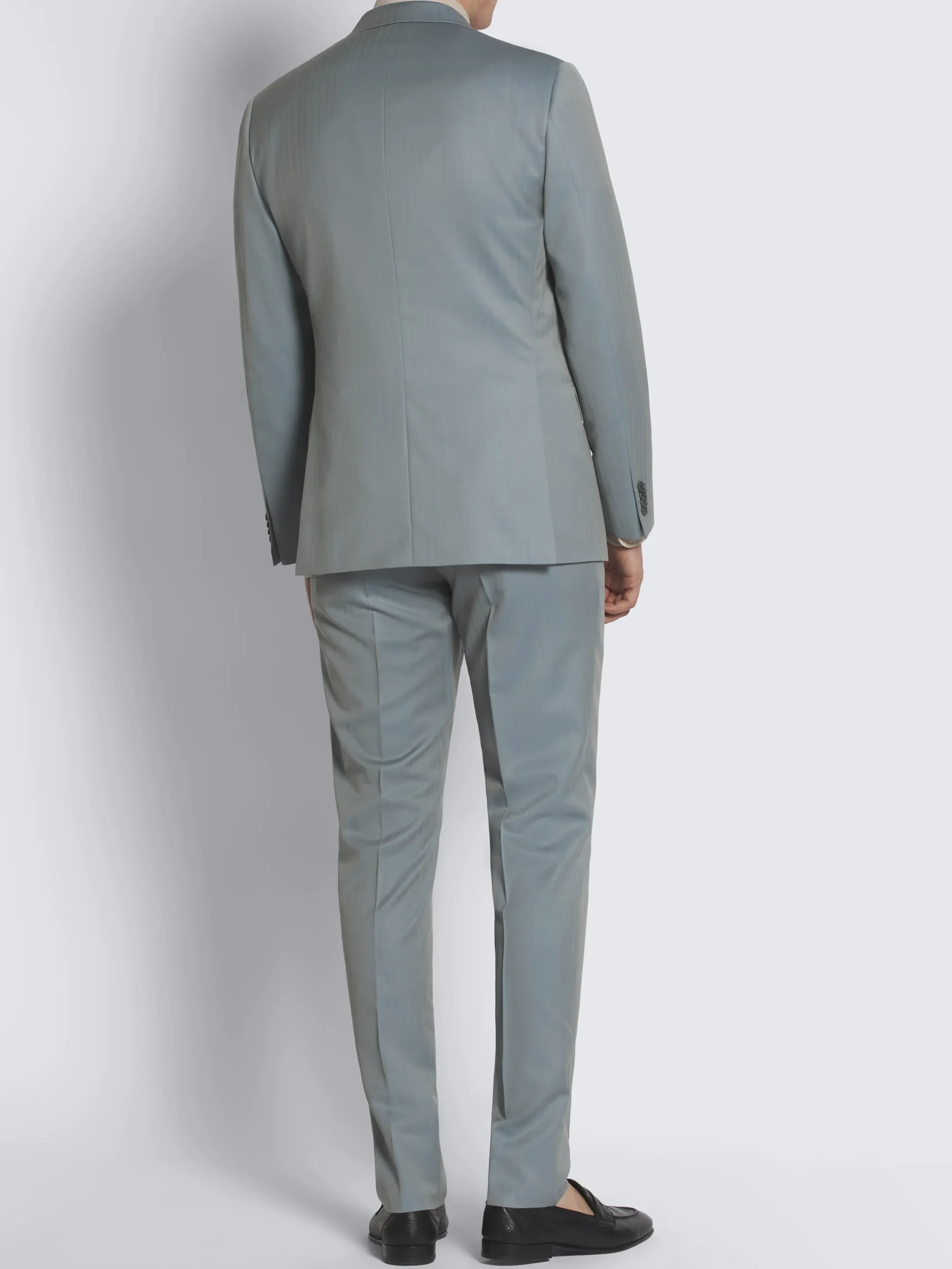 Light blue herringbone wool Amalfi suit