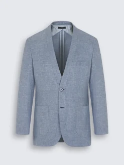 Light blue linen, wool and silk Jardigan
