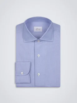 Light blue organic cotton chambray formal shirt