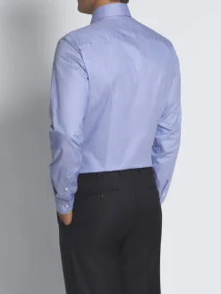 Light blue organic cotton chambray formal shirt