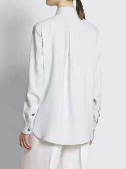 Light blue silk cady military shirt