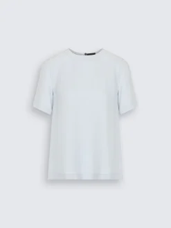 Light blue silk cady T-shirt