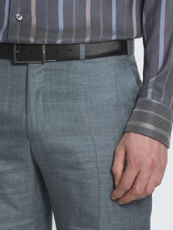 Light blue silk, cashmere and linen slab twill Tigullio trousers