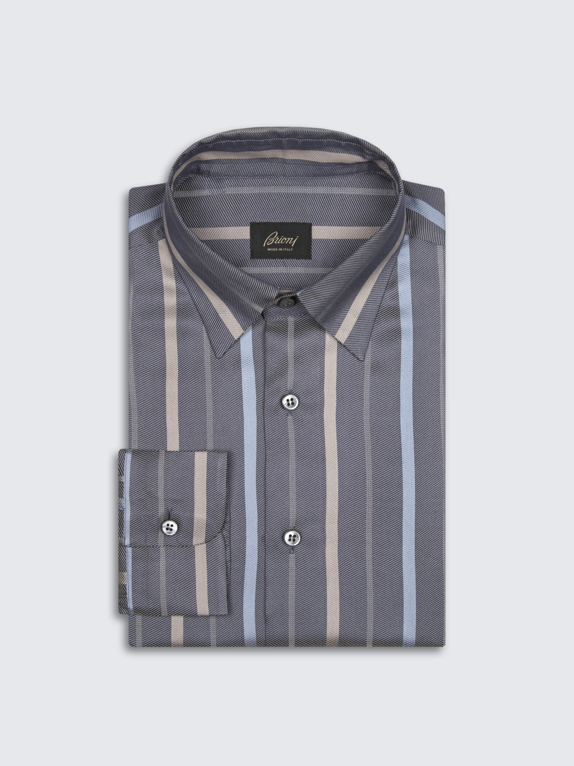 Light blue silk, cashmere and linen slab twill Tigullio trousers