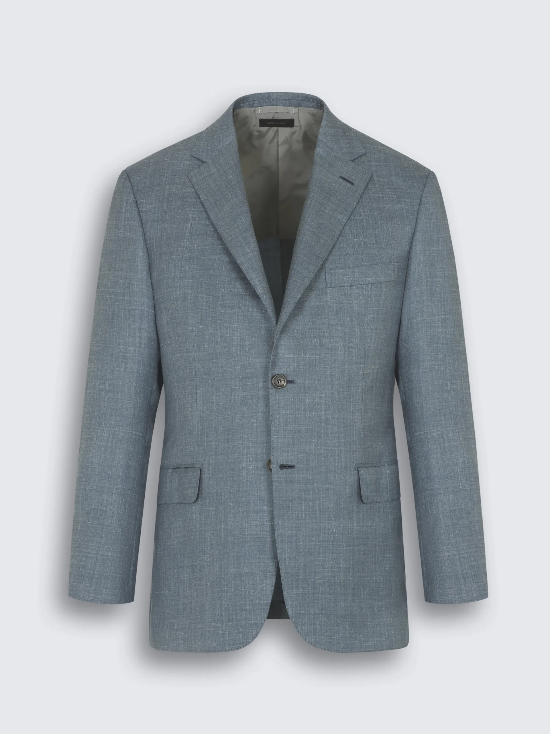 Light blue silk, cashmere and linen slab twill Tigullio trousers