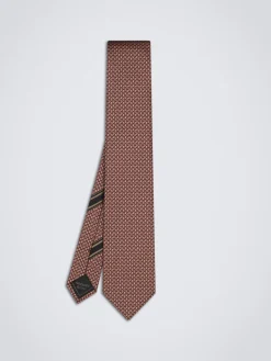 Light brown jacquard silk tie