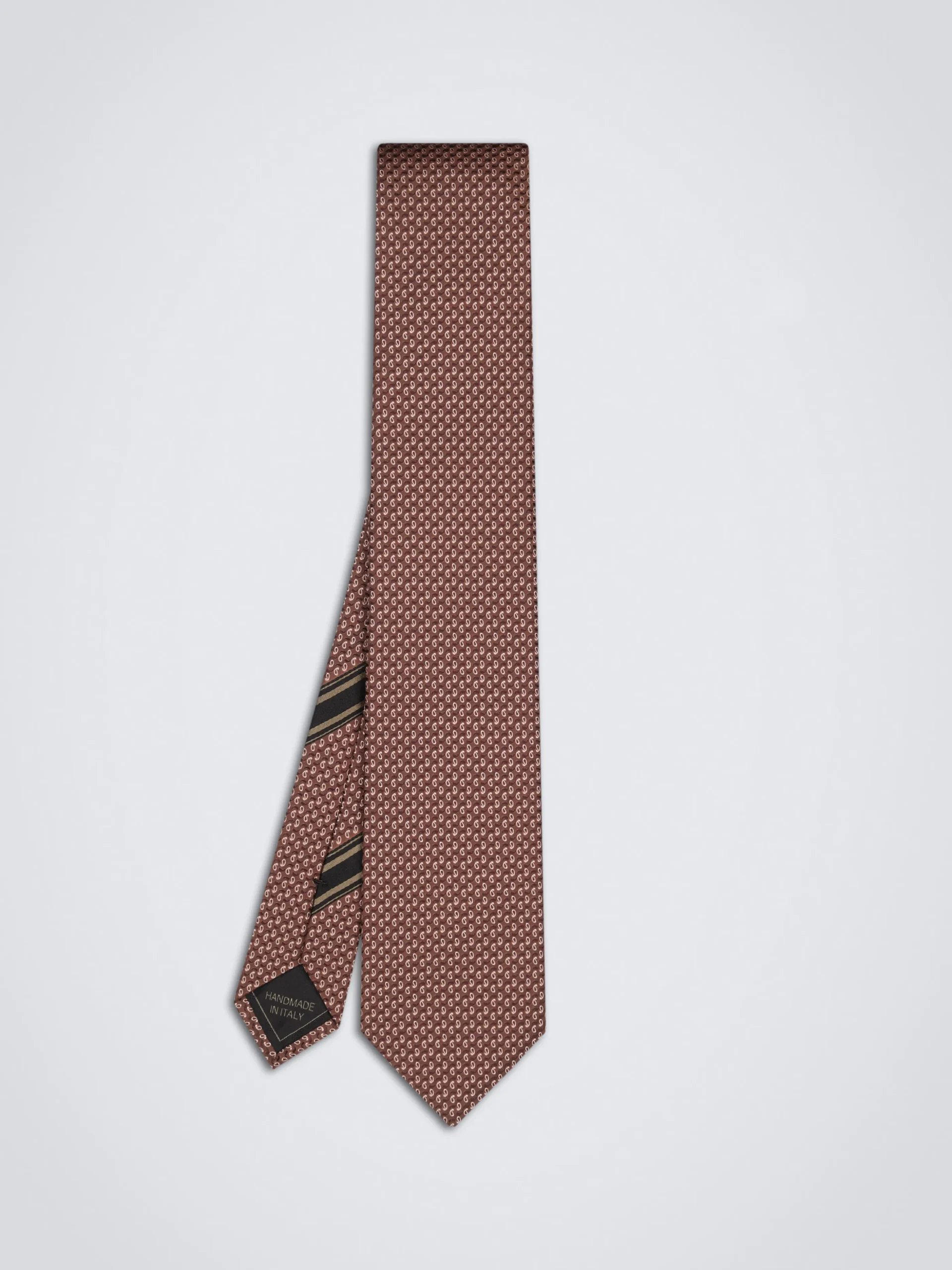 Light brown jacquard silk tie