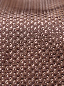 Light brown jacquard silk tie