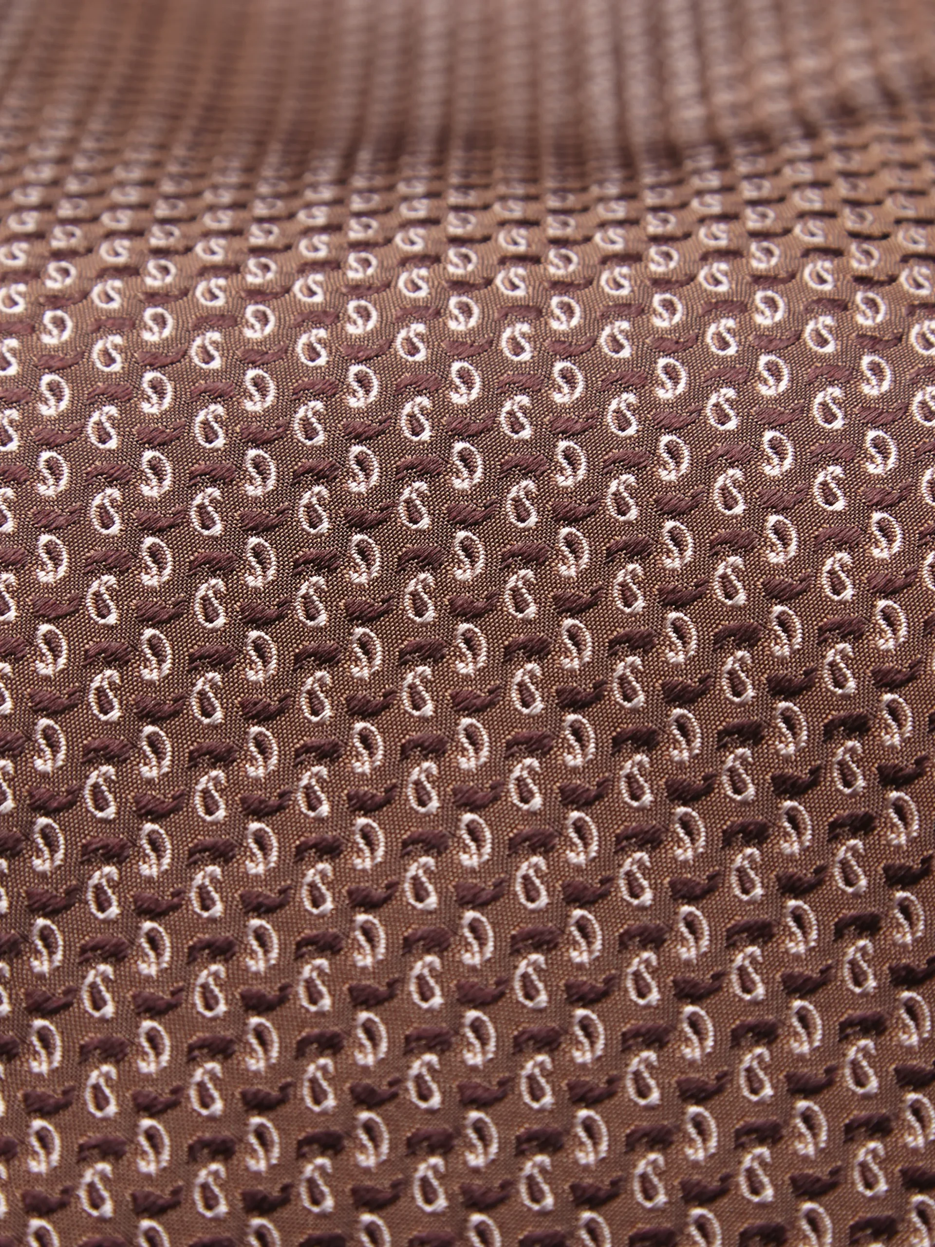 Light brown jacquard silk tie
