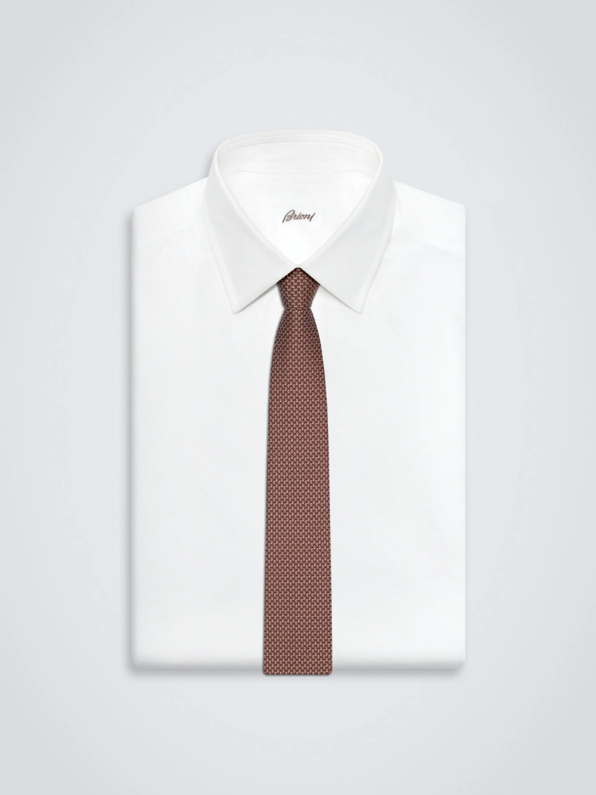 Light brown jacquard silk tie