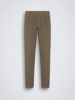 Light brown organic stretch cotton Pienza trousers