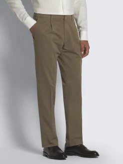 Light brown organic stretch cotton Pienza trousers