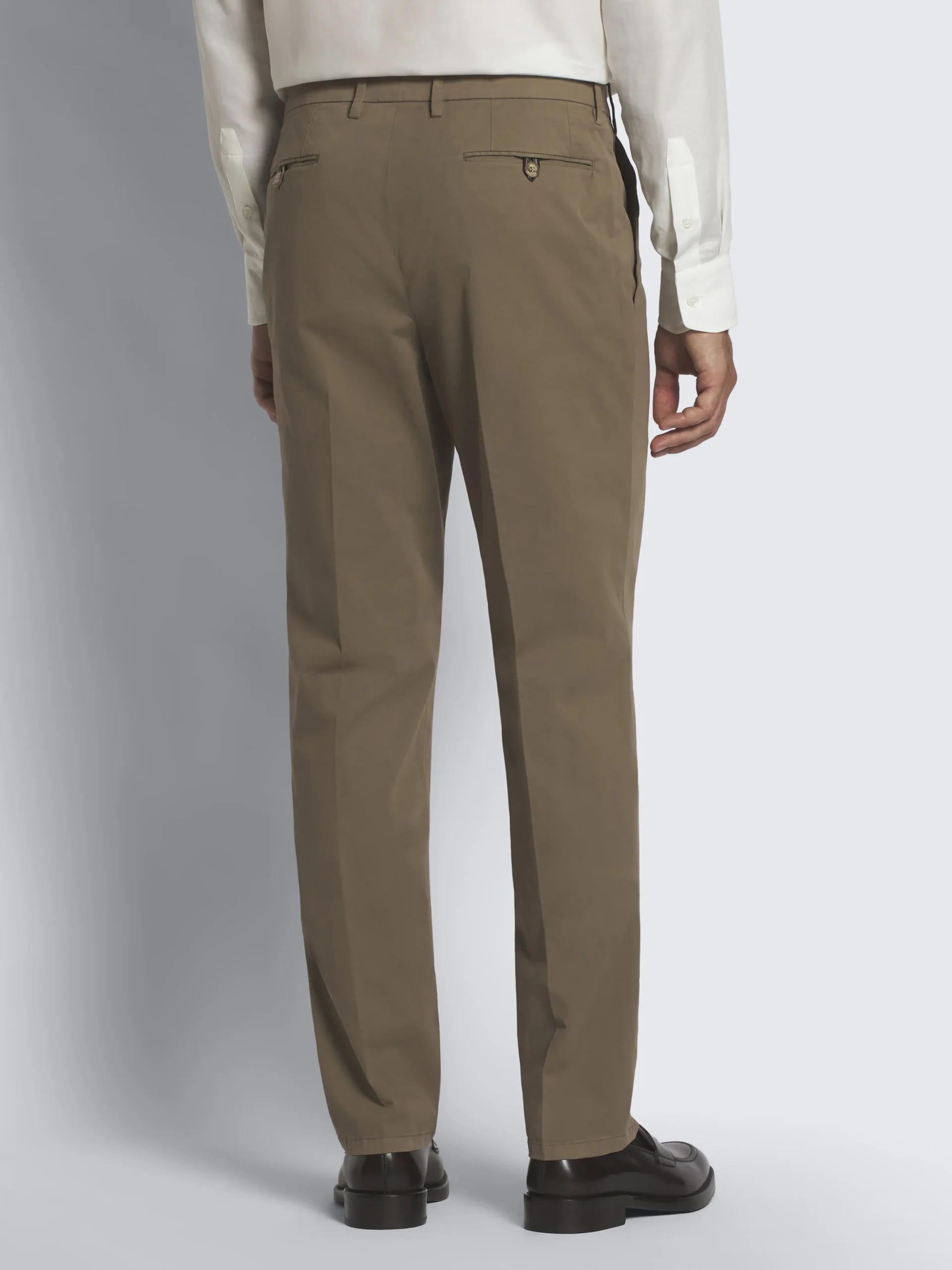 Light brown organic stretch cotton Pienza trousers