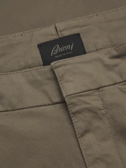 Light brown organic stretch cotton Pienza trousers