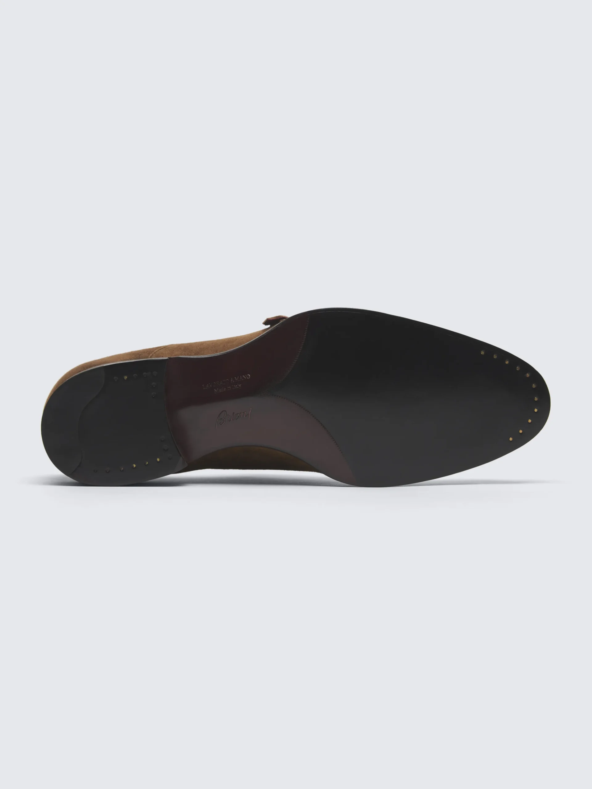 Light brown suede double monk Milano shoes