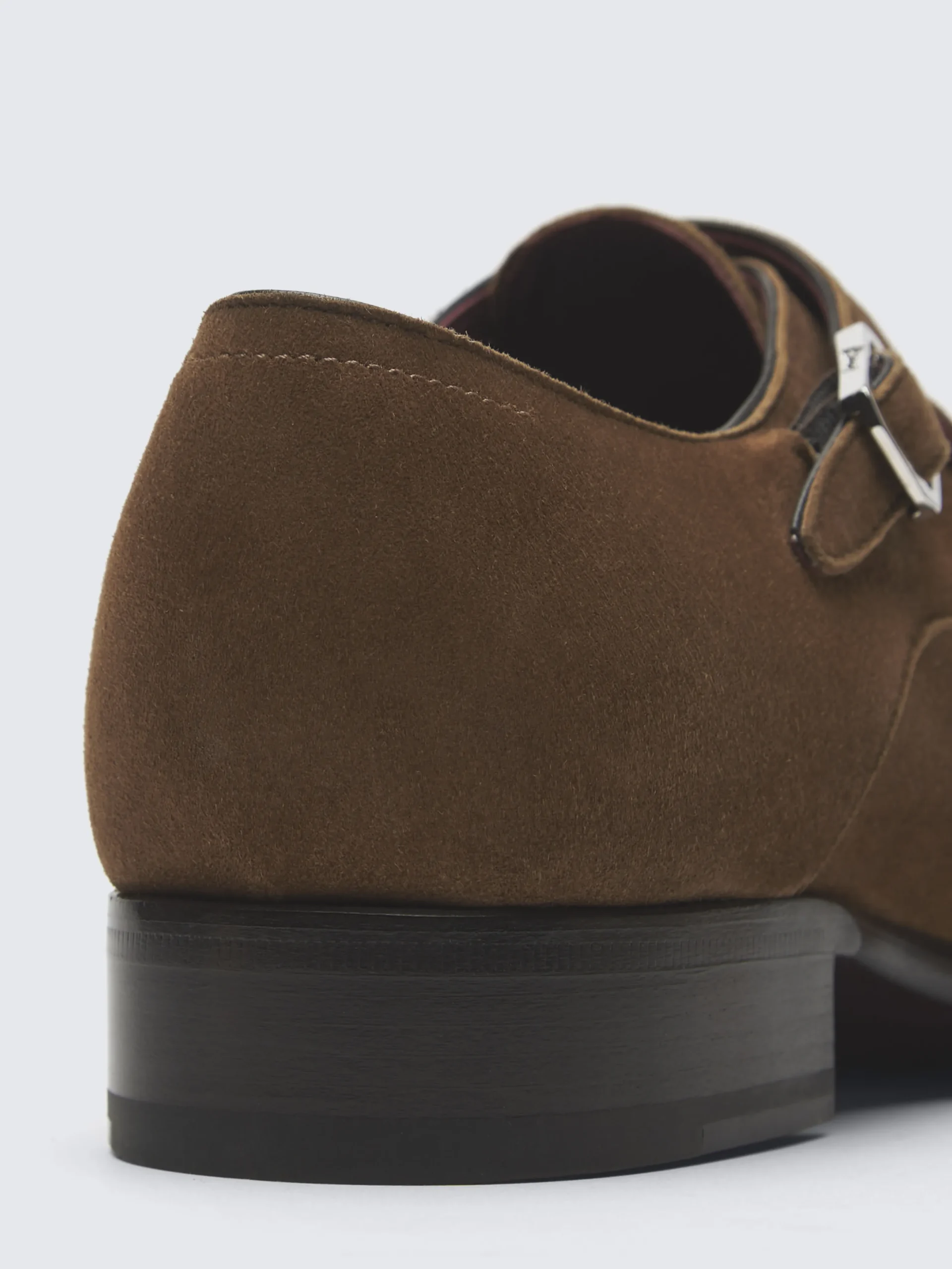 Light brown suede double monk Milano shoes