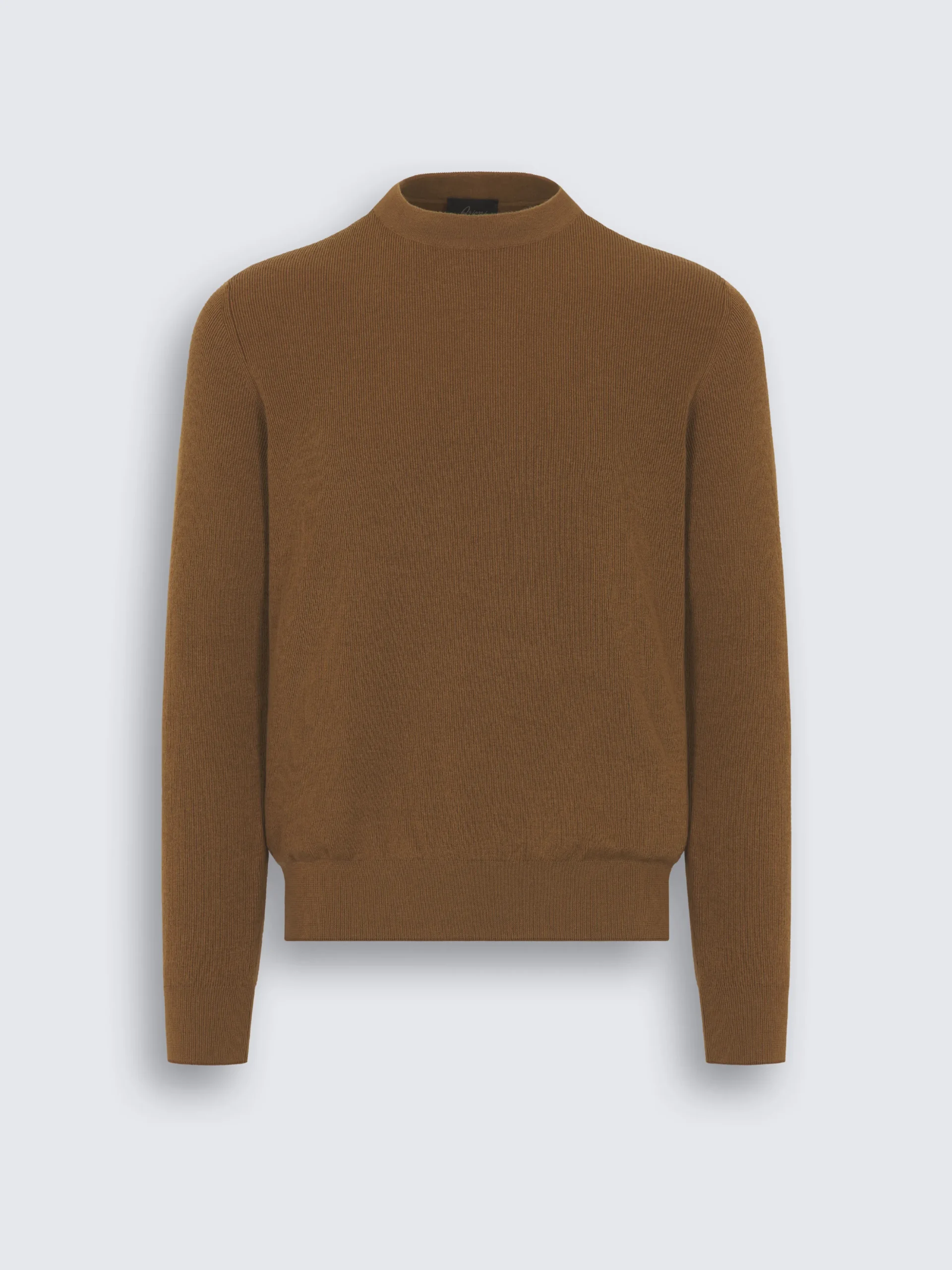 Light brown vicuña and cotton crewneck sweater
