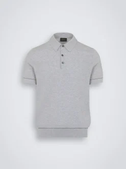 Light grey Sea Island piqué cotton polo