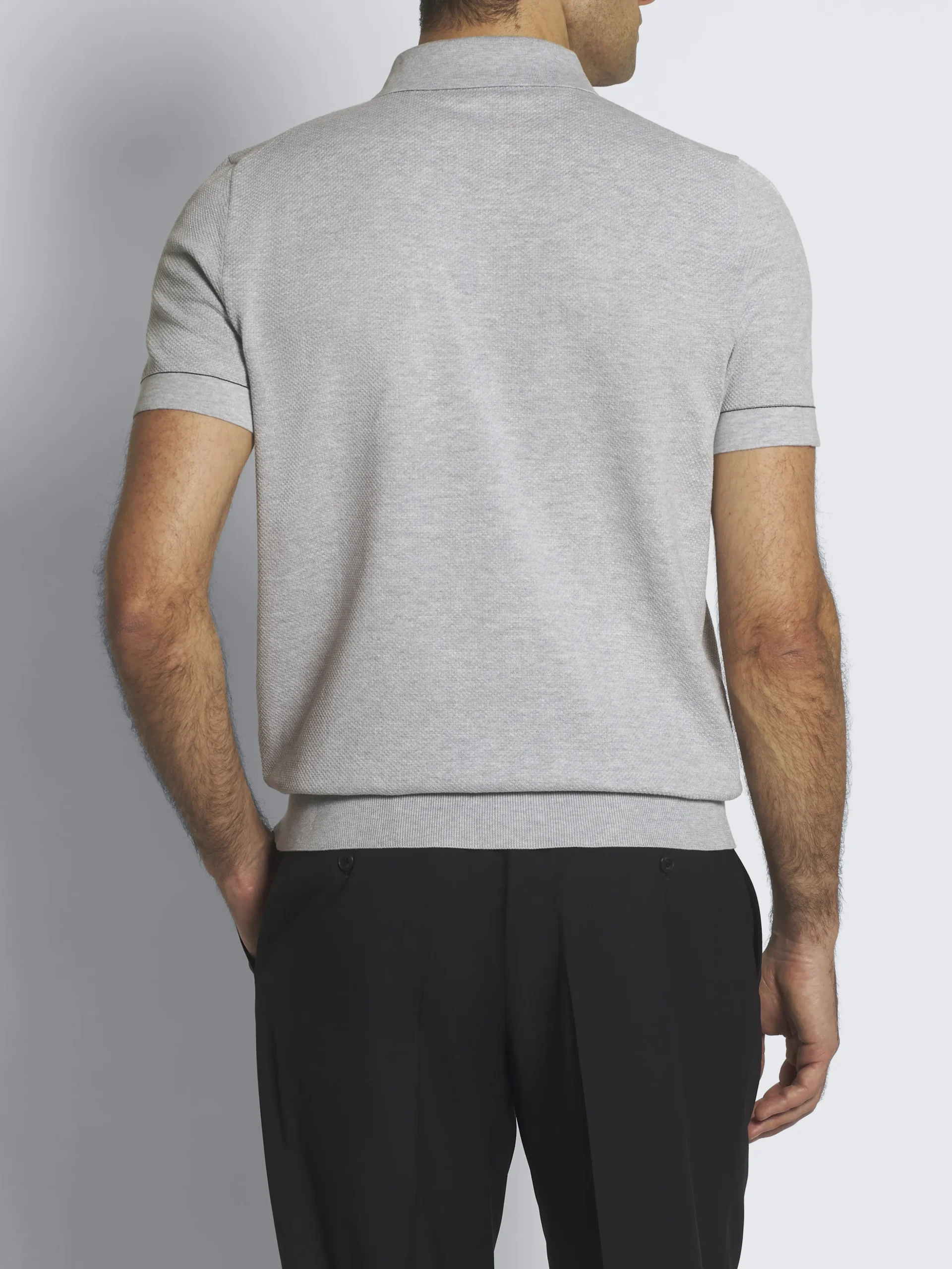 Light grey Sea Island piqué cotton polo