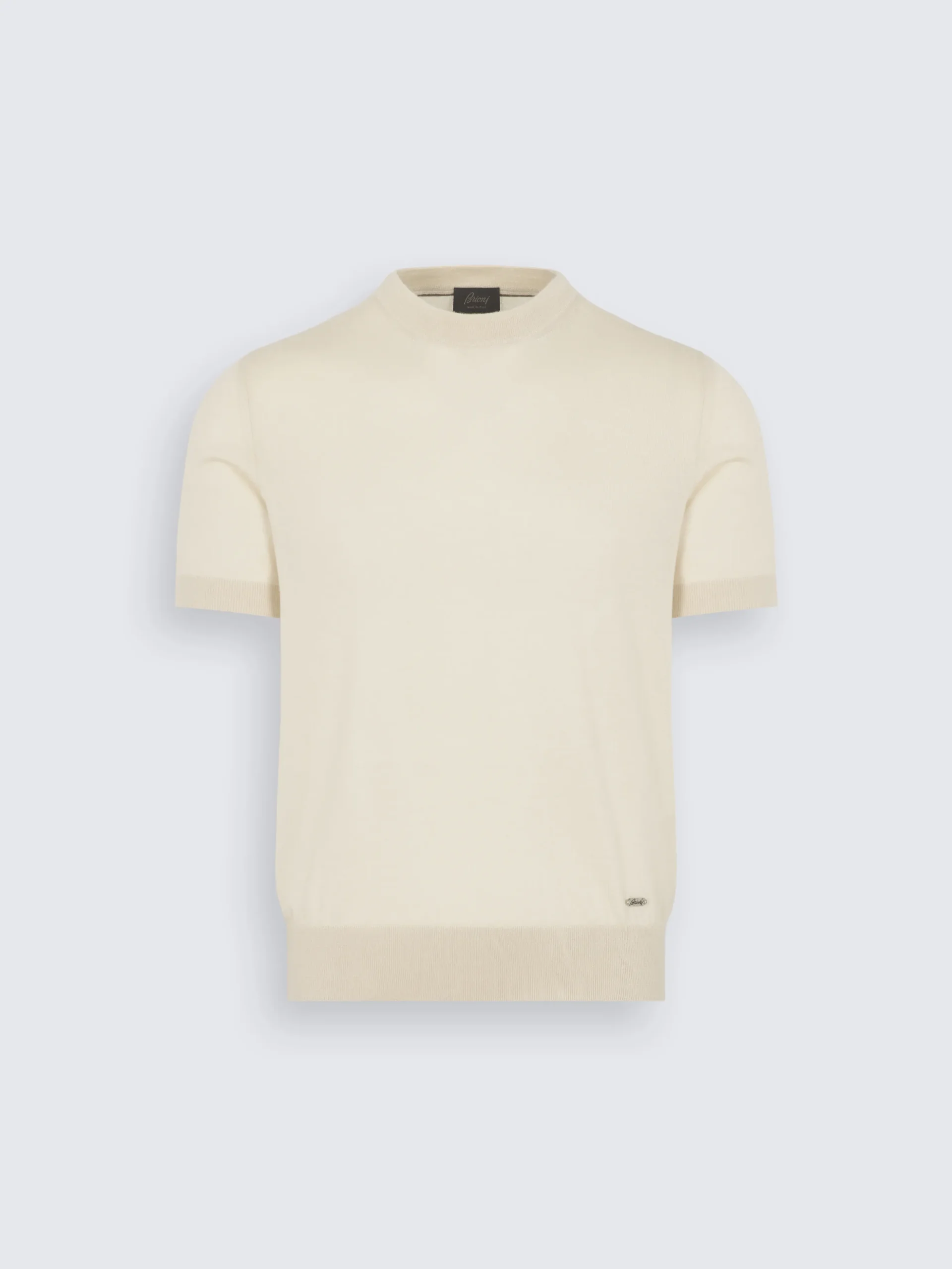 Light yellow cashmere and silk T-shirt