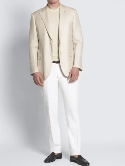 Light yellow cashmere and silk T-shirt
