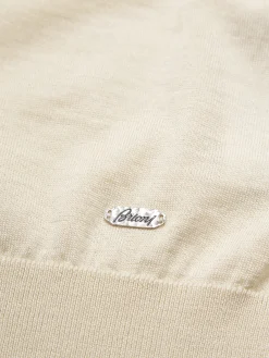 Light yellow cashmere and silk T-shirt