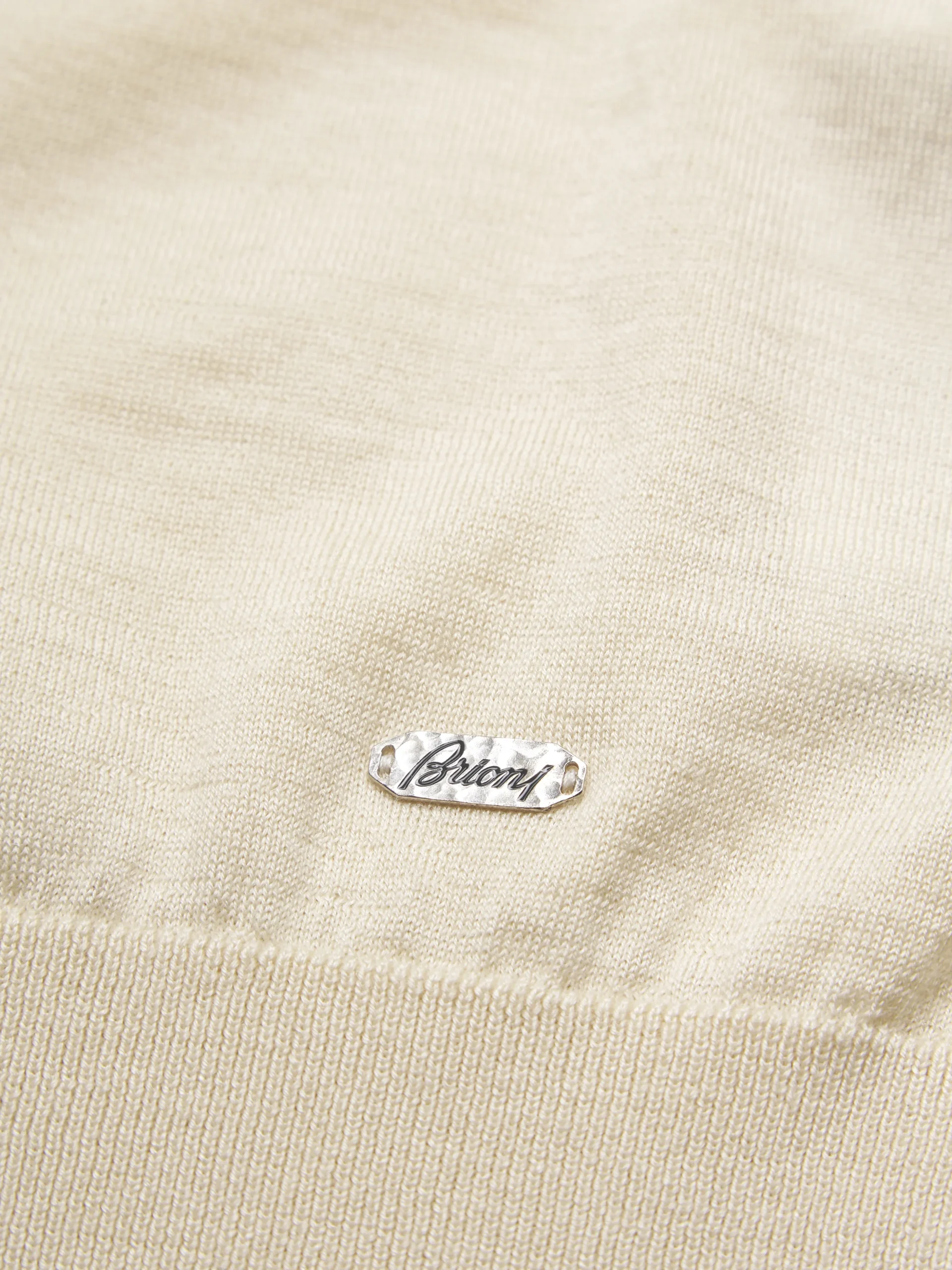 Light yellow cashmere and silk T-shirt