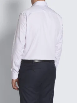 Lilac and white micro-checked Ventiquattro cotton formal shirt