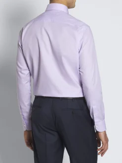 Lilac glen plaid Ventiquattro cotton twill formal shirt