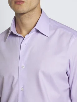 Lilac glen plaid Ventiquattro cotton twill formal shirt