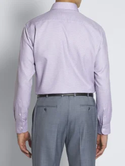 Lilac micro motif jacquard cotton formal shirt