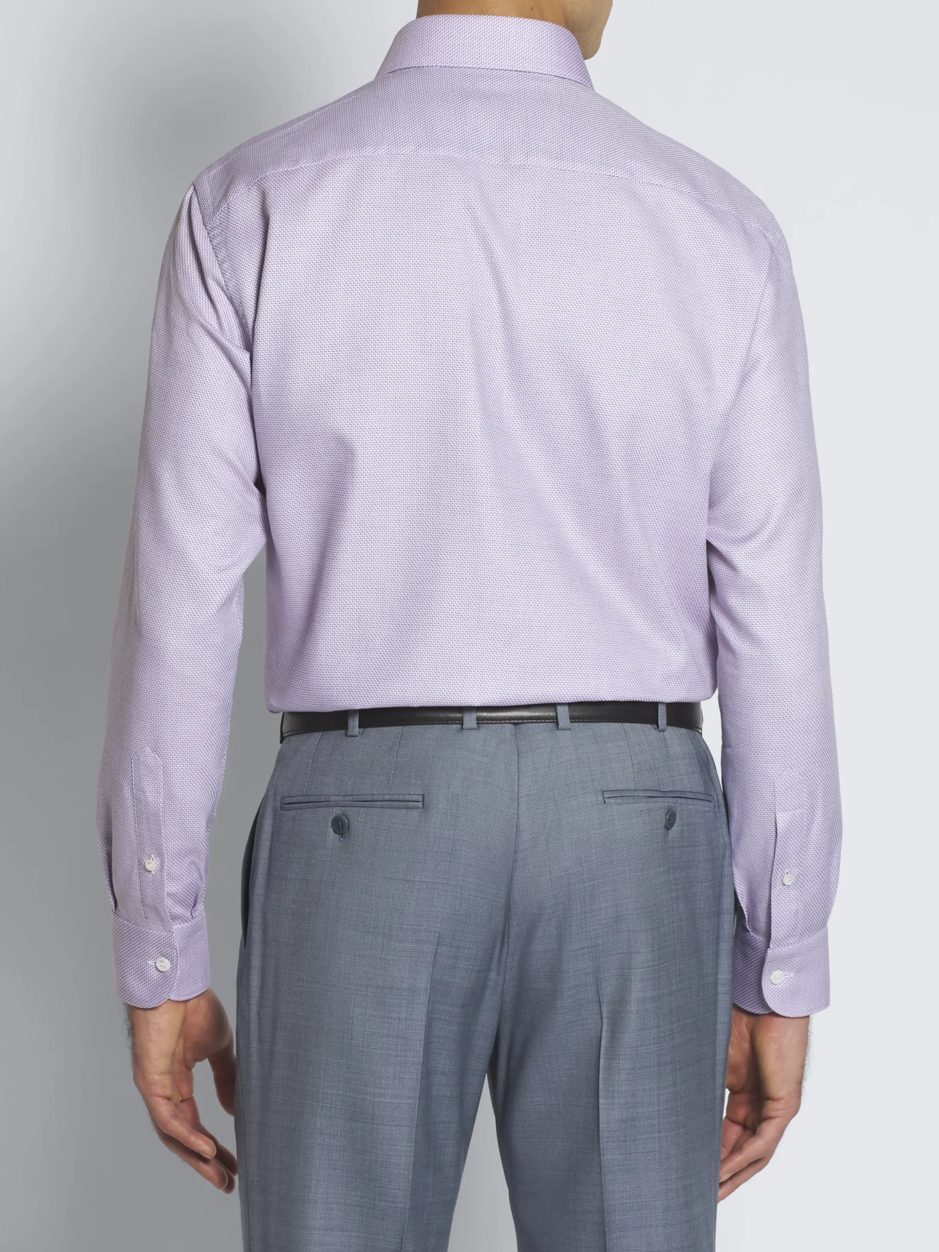 Lilac micro motif jacquard cotton formal shirt