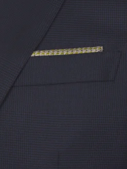 Lime green and dusty pink checked silk pocket square