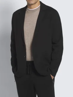 Midnight blue cashmere and silk blazer