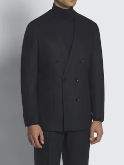 Midnight blue cashmere jersey Jardigan