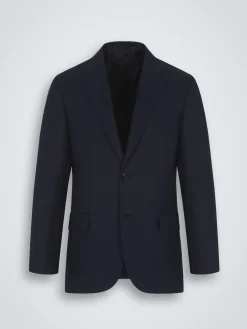 Midnight blue cashmere twill and silk Ravello jacket