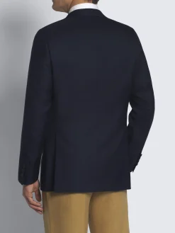Midnight blue cashmere twill and silk Ravello jacket