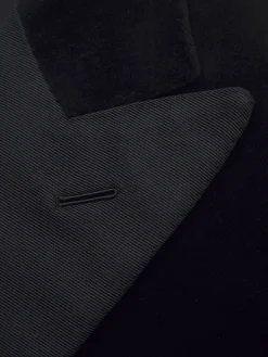 Midnight blue cotton velvet Virgilio evening jacket