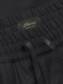 Midnight blue flannel wool twill Lucca trousers