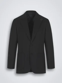 Midnight blue herringbone Super 180's wool Brera jacket