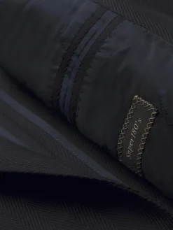 Midnight blue herringbone Super 180's wool Brera jacket
