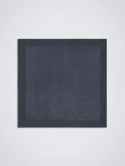 Midnight blue knitted silk pocket square