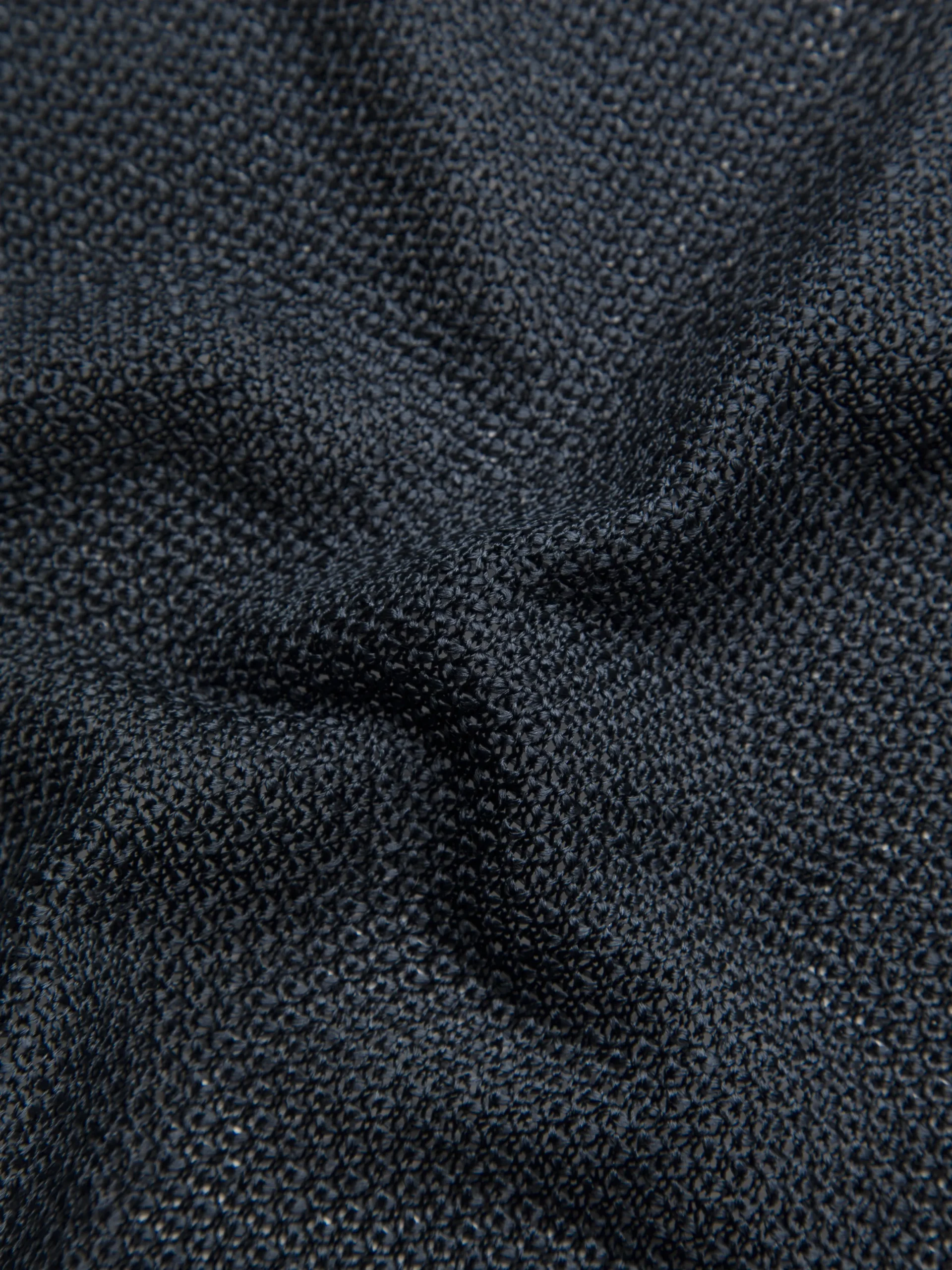 Midnight blue knitted silk pocket square