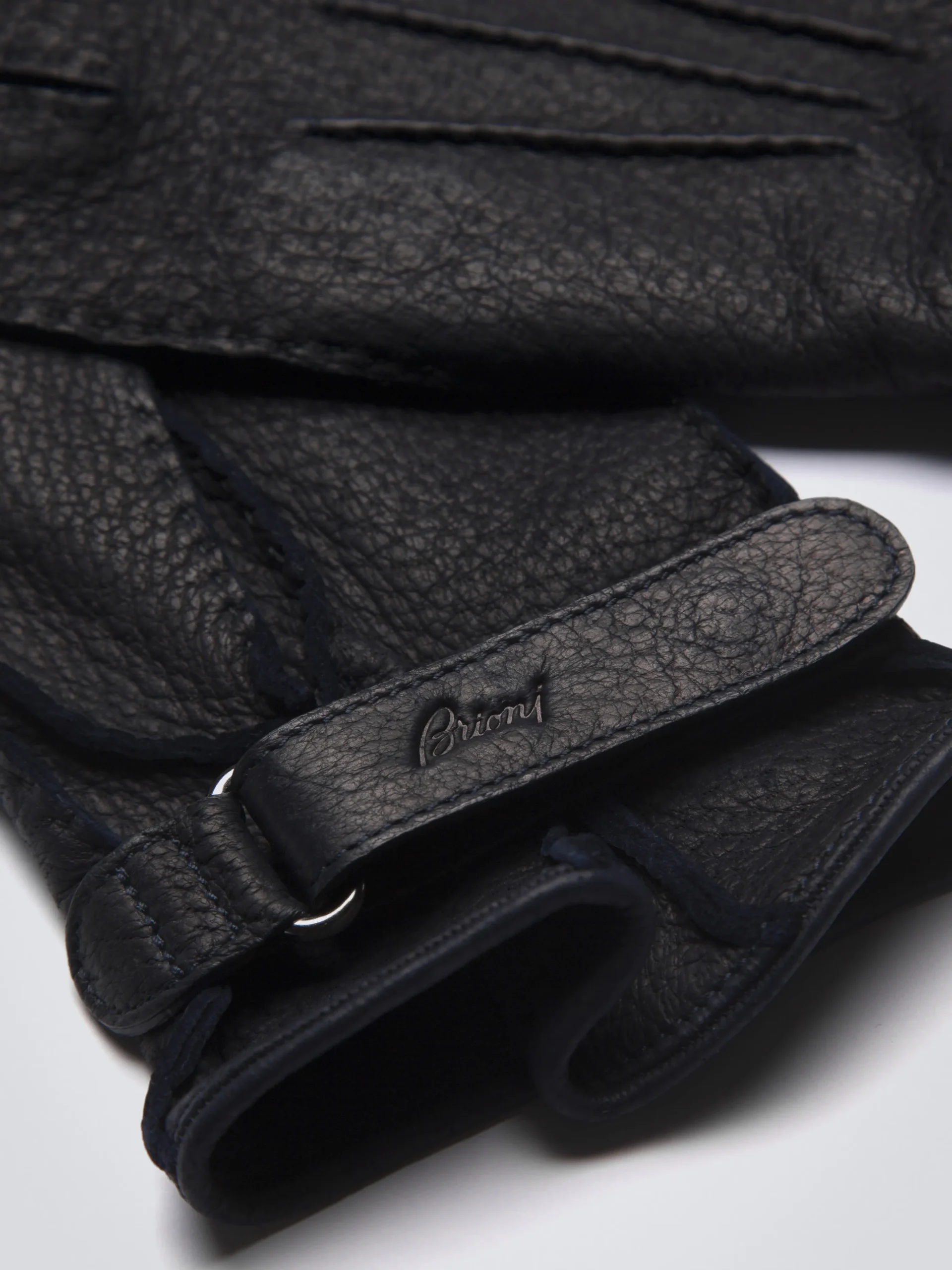 Midnight blue peccary leather gloves