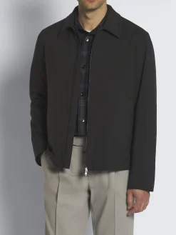 Midnight blue Performa shirt collar blouson