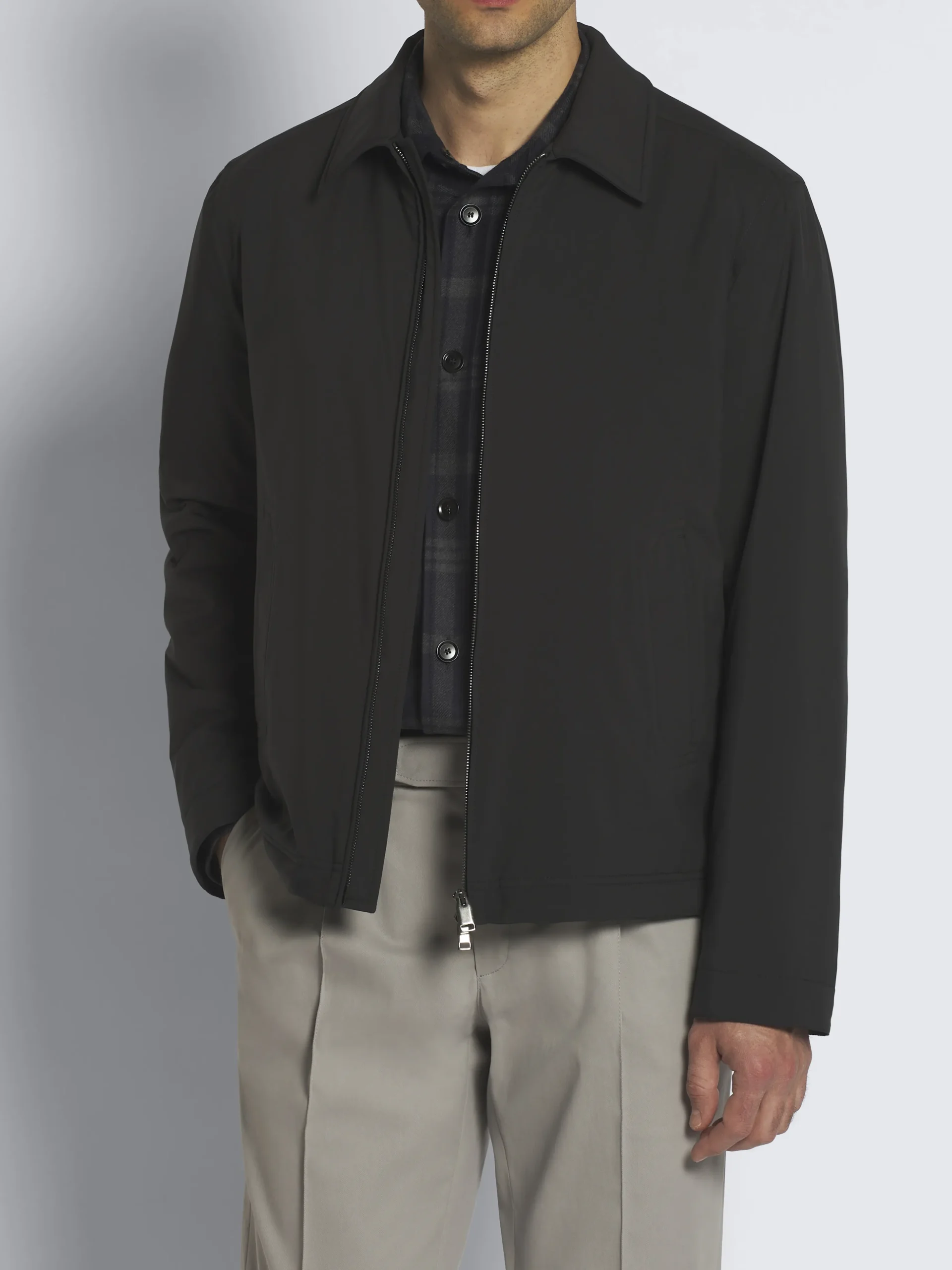 Midnight blue Performa shirt collar blouson